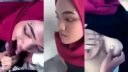Ukhti Hijab Merah Crot di Mulut Video by BebasIndo