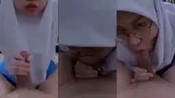Hijab Cantik Kacamata Nyepong Kontol Video by PornHub